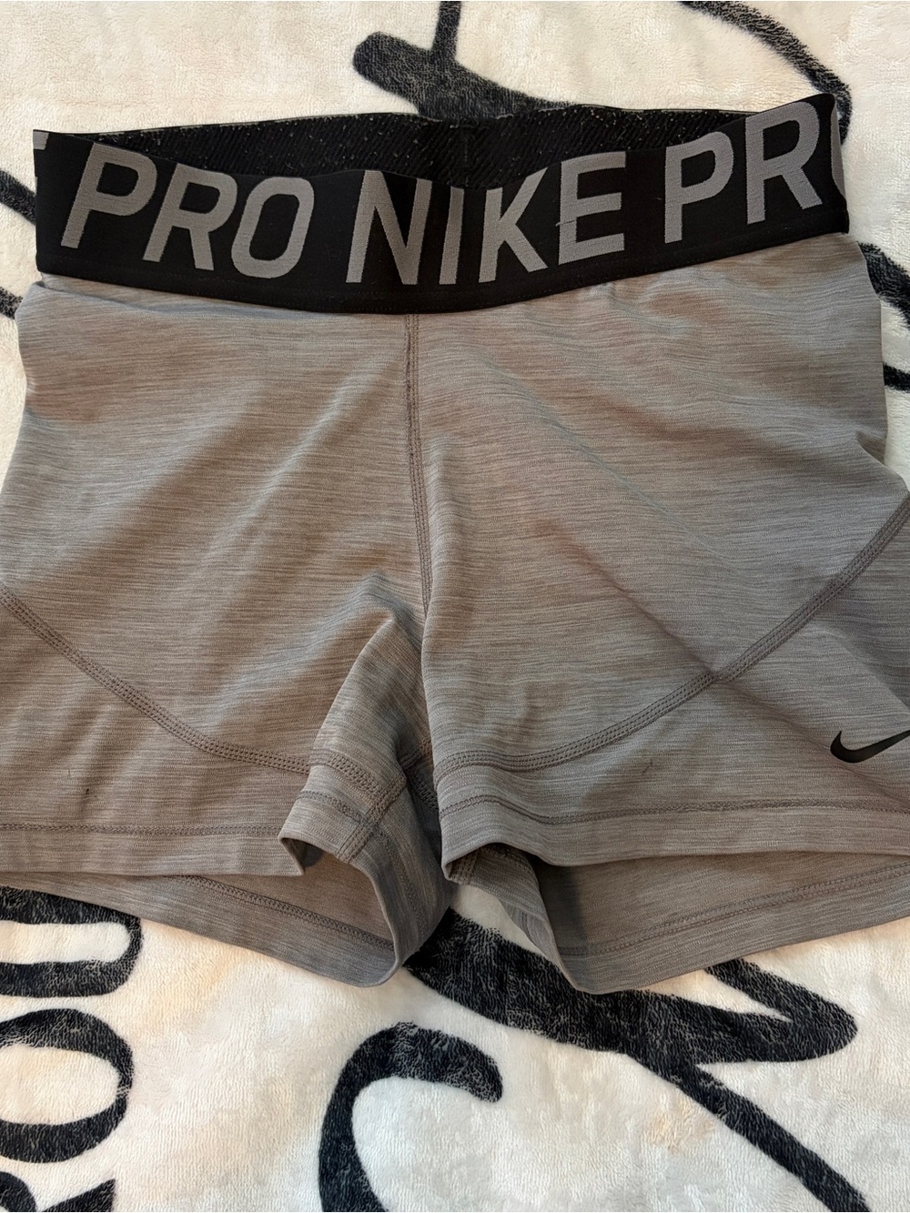 Nike Pro Women's Light Gray Athletic Compression Shorts